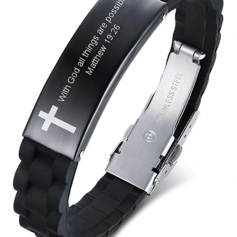 Men Bible Verse Inspirational Wristband